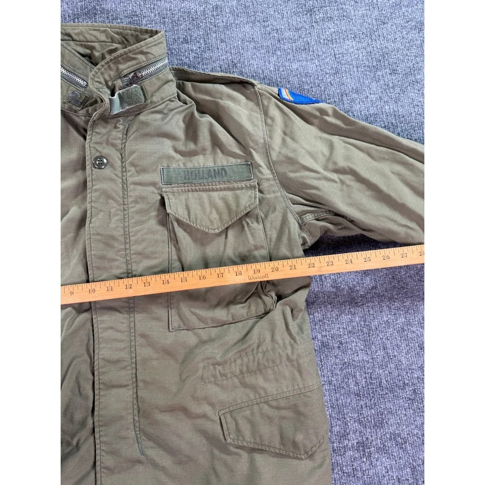 Vintage Military‎ M-65 Field Jacket Mens Medium Olive Drab Patch Holland Coat